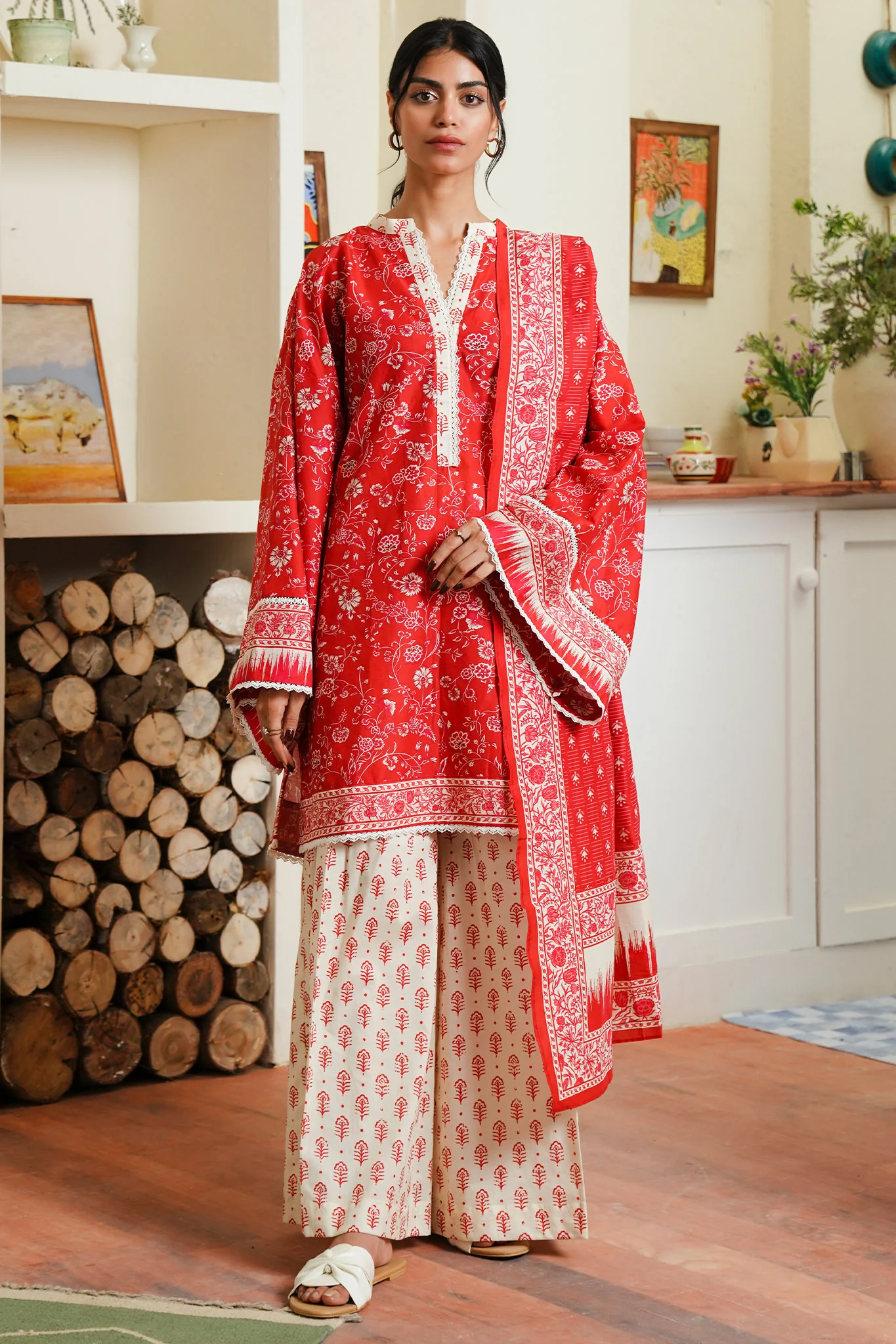 Zellbury Unstitched 3 Piece Digital Printed & Embroidered Cambric Suit-WU-139
