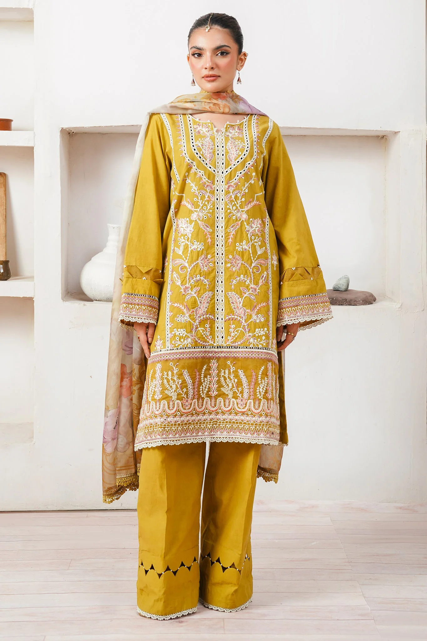 Zellbury Unstitched 3 Piece Digital Printed & Embroidered Cambric Suit-WU-156