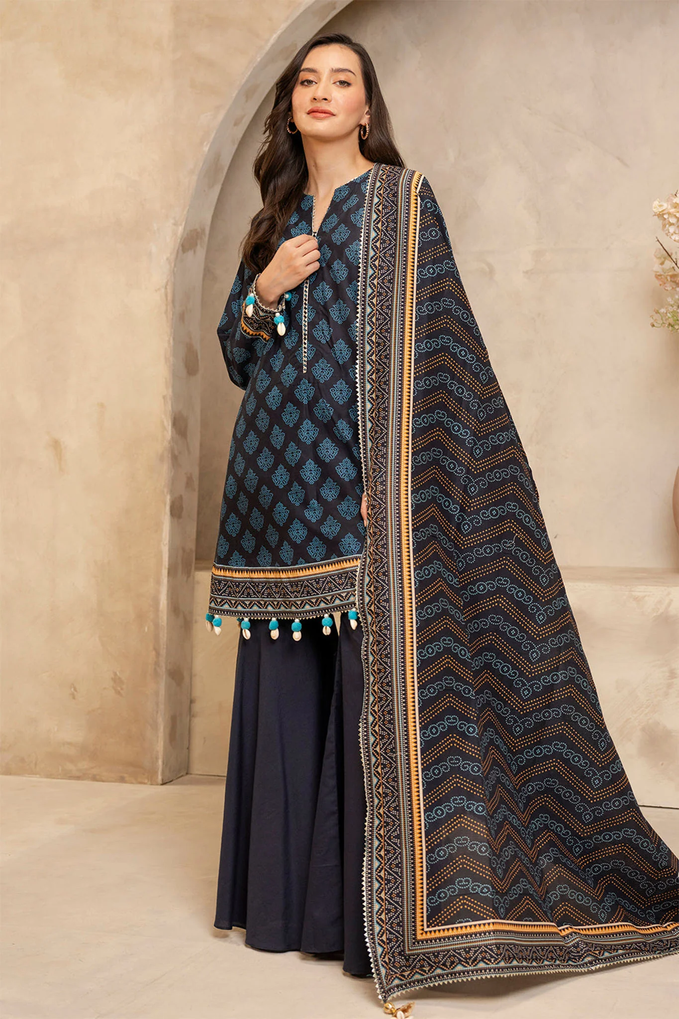 Zellbury Unstitched 3 Piece Lawn Suit-WUS-0125