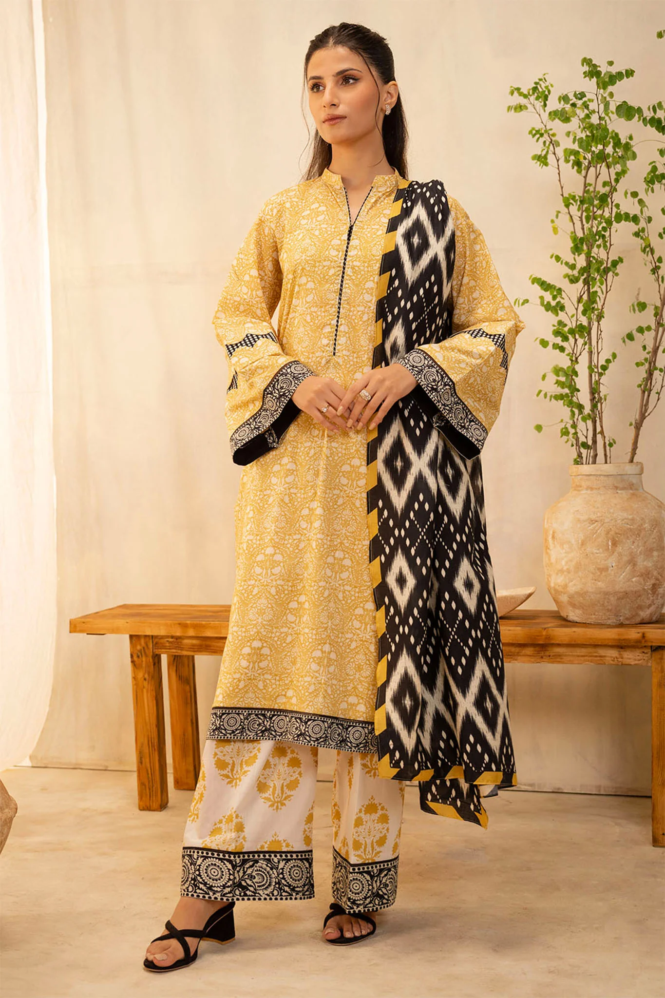 Zellbury Unstitched 3 Piece Lawn Suit-WUS-0130