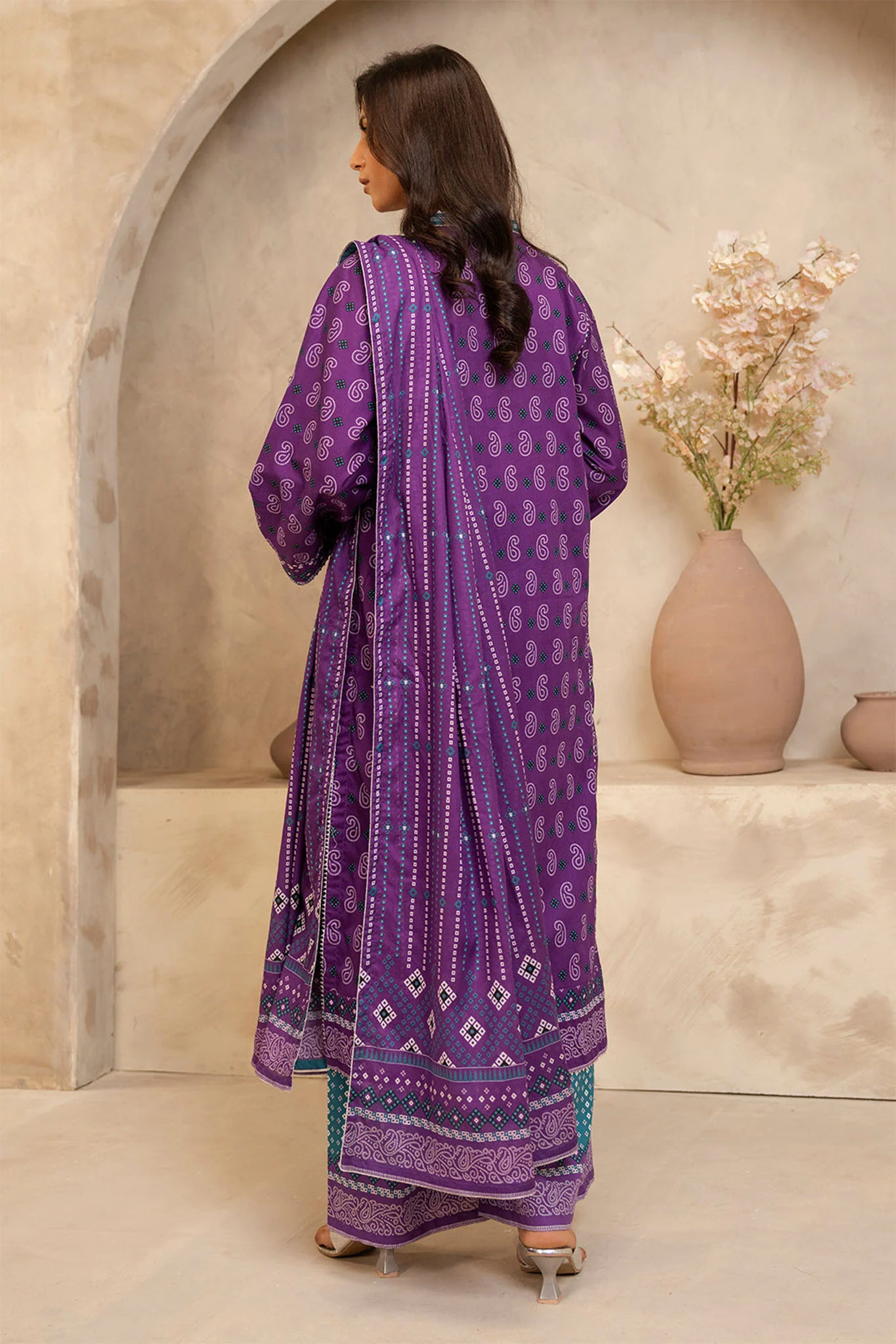 Zellbury Unstitched 3 Piece Lawn Suit-WUS-0265 - Image 3