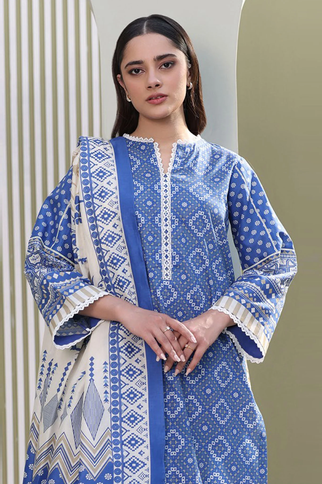 Zellbury Unstitched 3 Piece Lawn Vol-04 Suit-WUS-0389 - Image 2