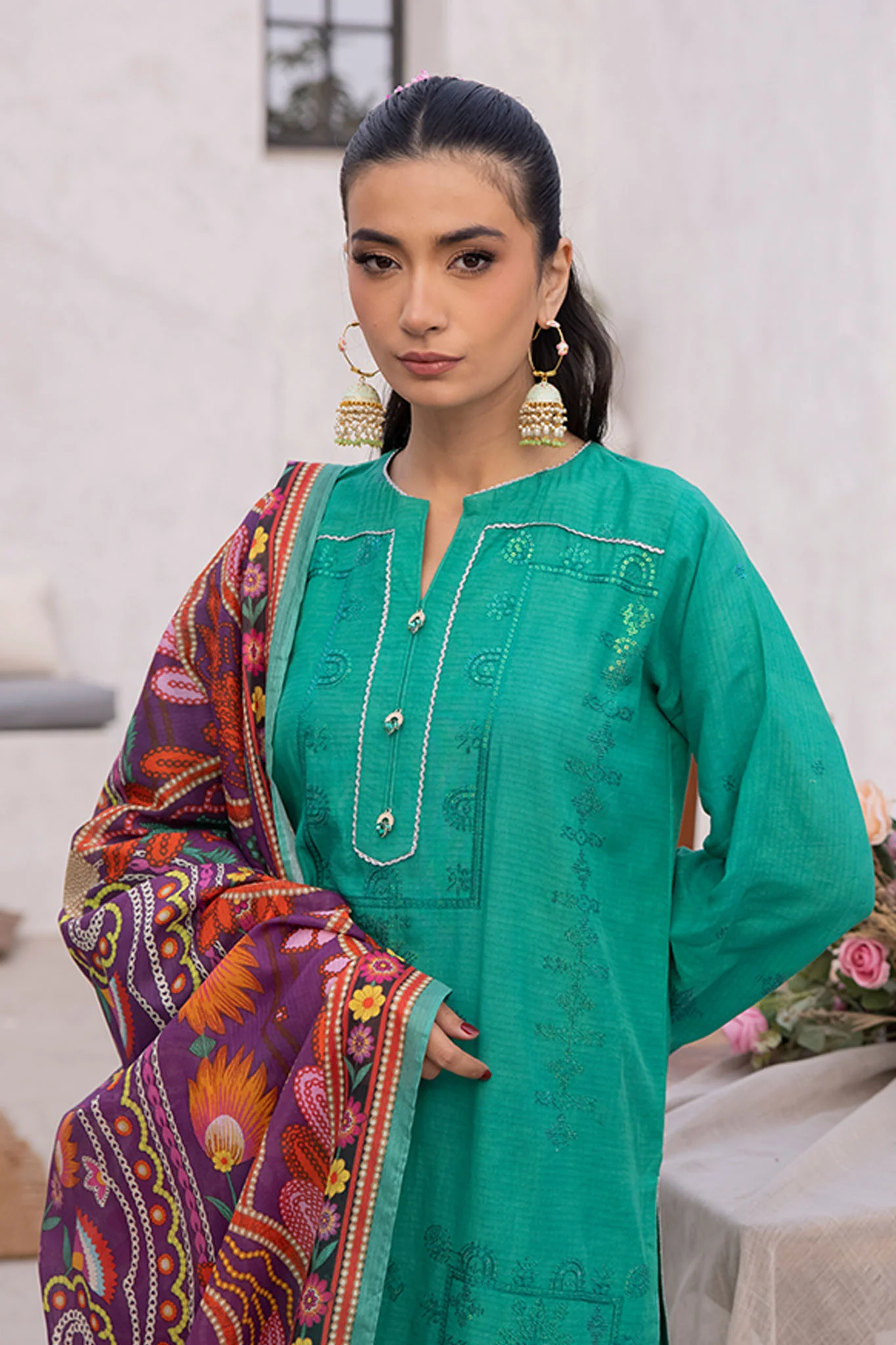 Zellbury Unstitched 3 Piece Summer Suit-WUS-1148 - Image 2