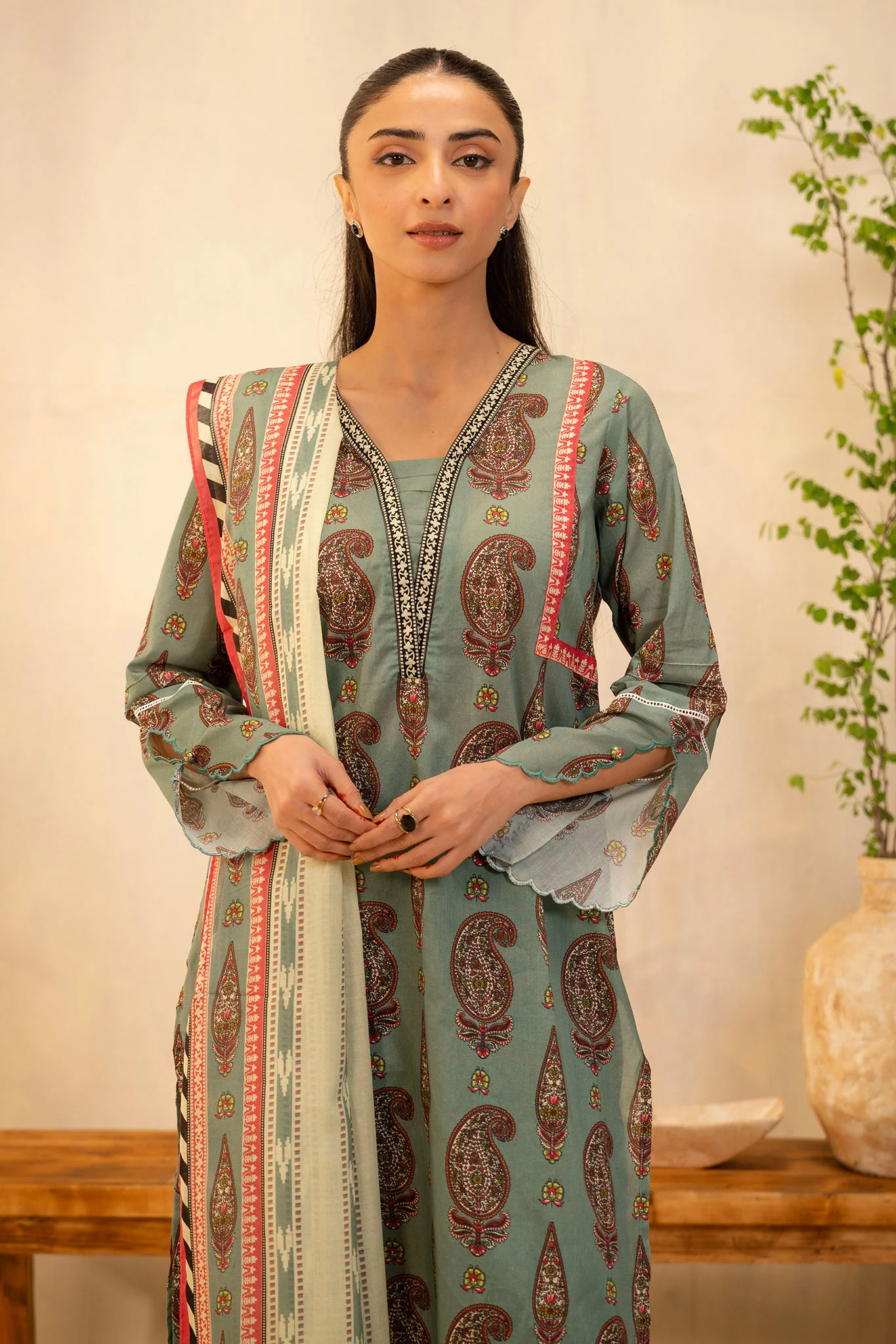 Zellbury Unstitched 3 Piece Summer Lawn Vol-02 Suit-WUS-0108 - Image 3