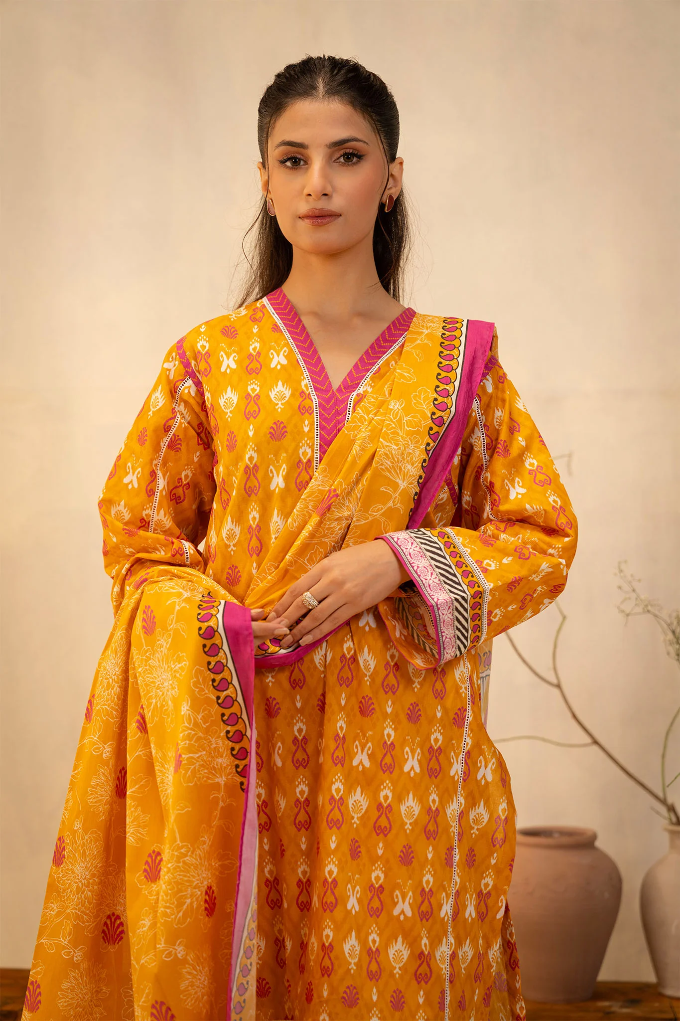 Zellbury Unstitched 3 Piece Summer Lawn Vol-02 Suit-WUS-0124 - Image 2