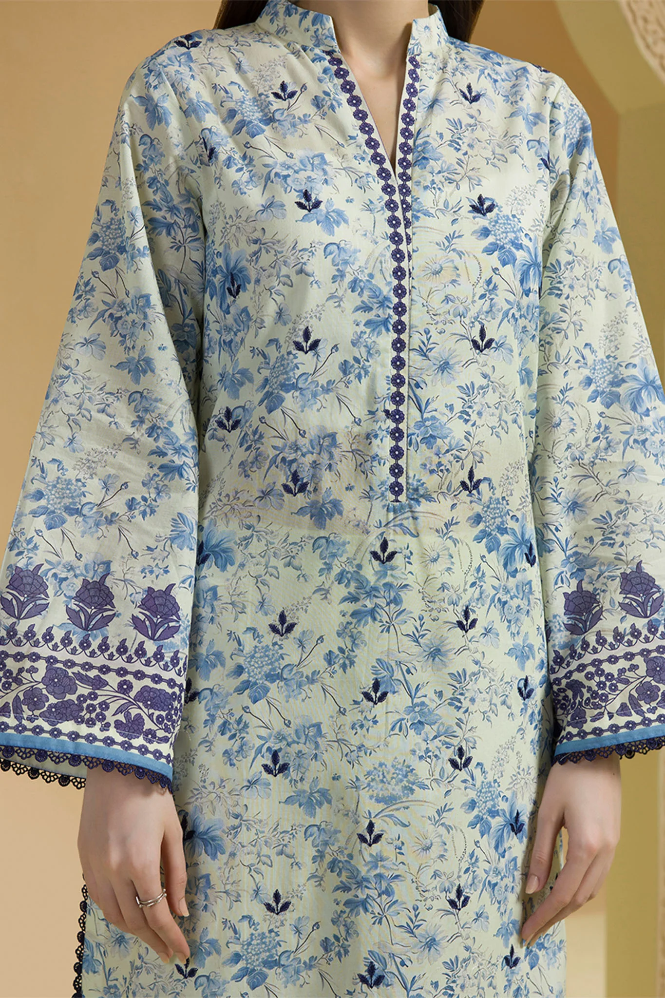 Zellbury Unstitched 3 Piece Lawn Suit-WUS-30677 - Image 2