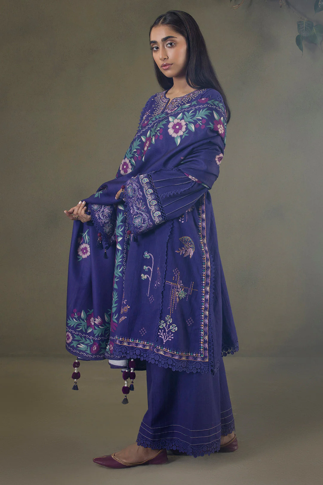 Zellbury Unstitched 3 Piece Winter Shawl Suit-WUW-30237 - Image 3