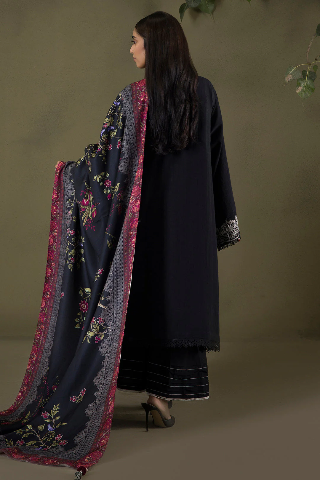 Zellbury Unstitched 3 Piece Winter Shawl Suit-WUW-30238 - Image 5
