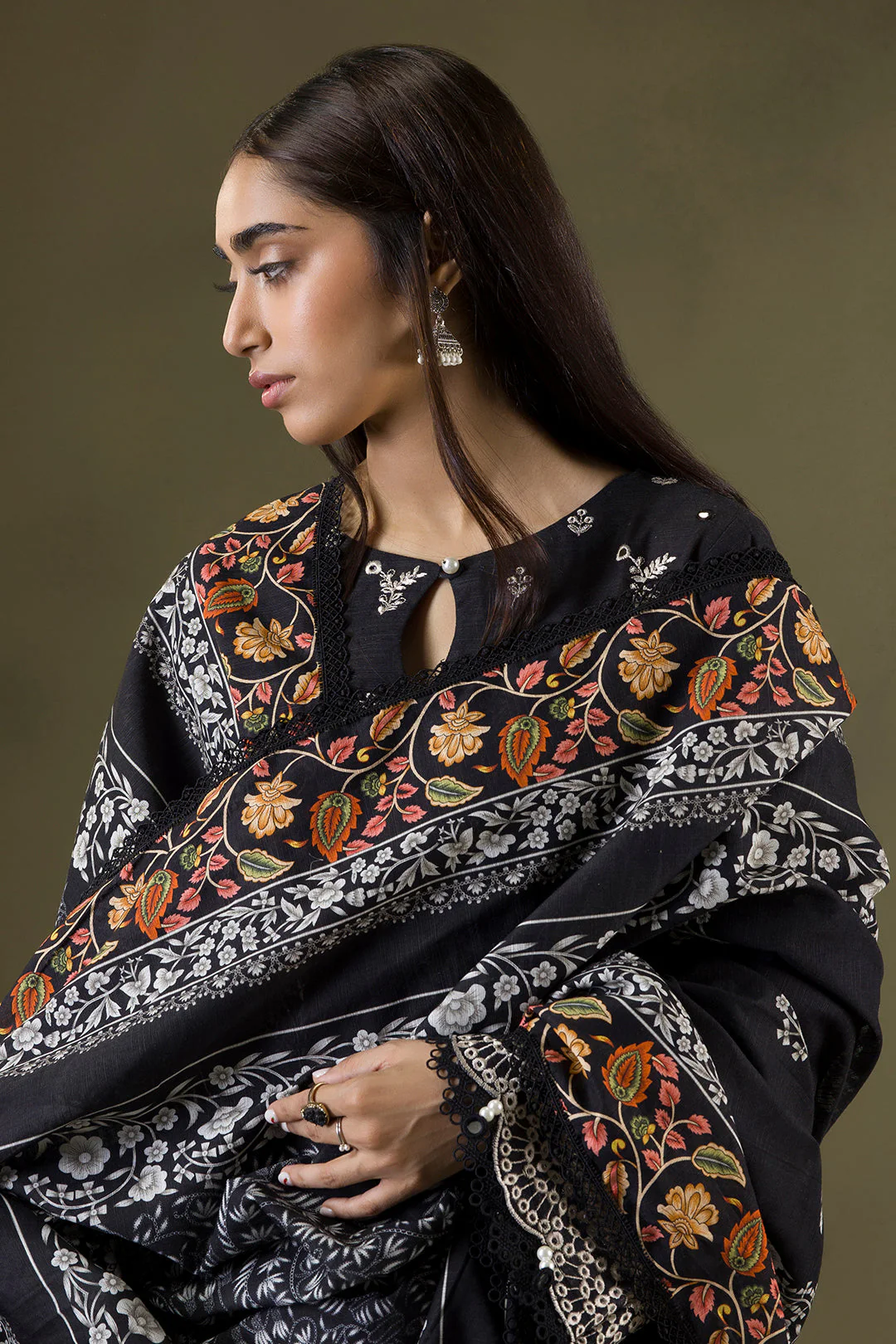 Zellbury Unstitched 3 Piece Winter Shawl Suit-WUW-30239 - Image 4