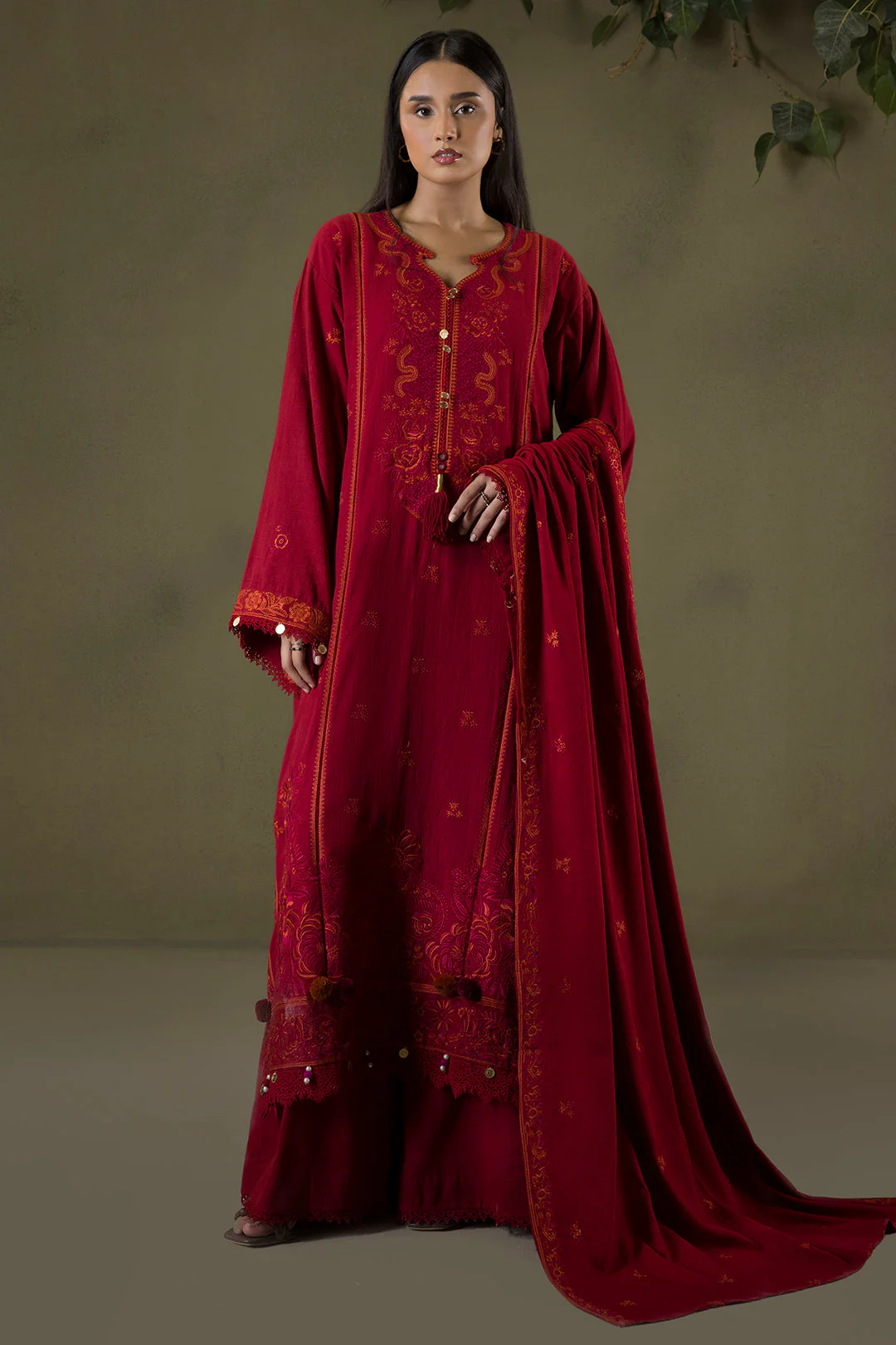 Zellbury Unstitched 3 Piece Winter Shawl Suit-WUW-30243