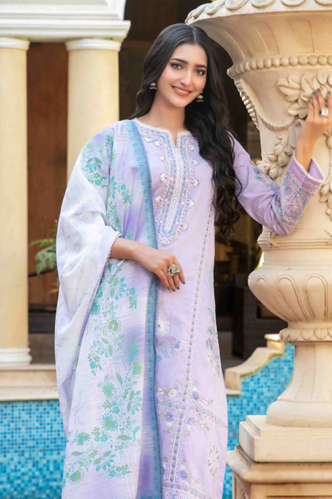 Zimmel By Tawakkal Semi Stitched 3 Piece Lawn Premium Eid Collection-D-1148 - Image 3