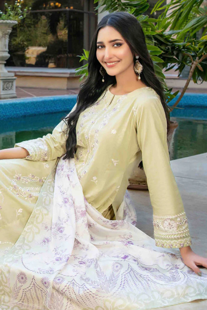 Zimmel By Tawakkal Semi Stitched 3 Piece Lawn Premium Eid Collection-D-1146 - Image 3