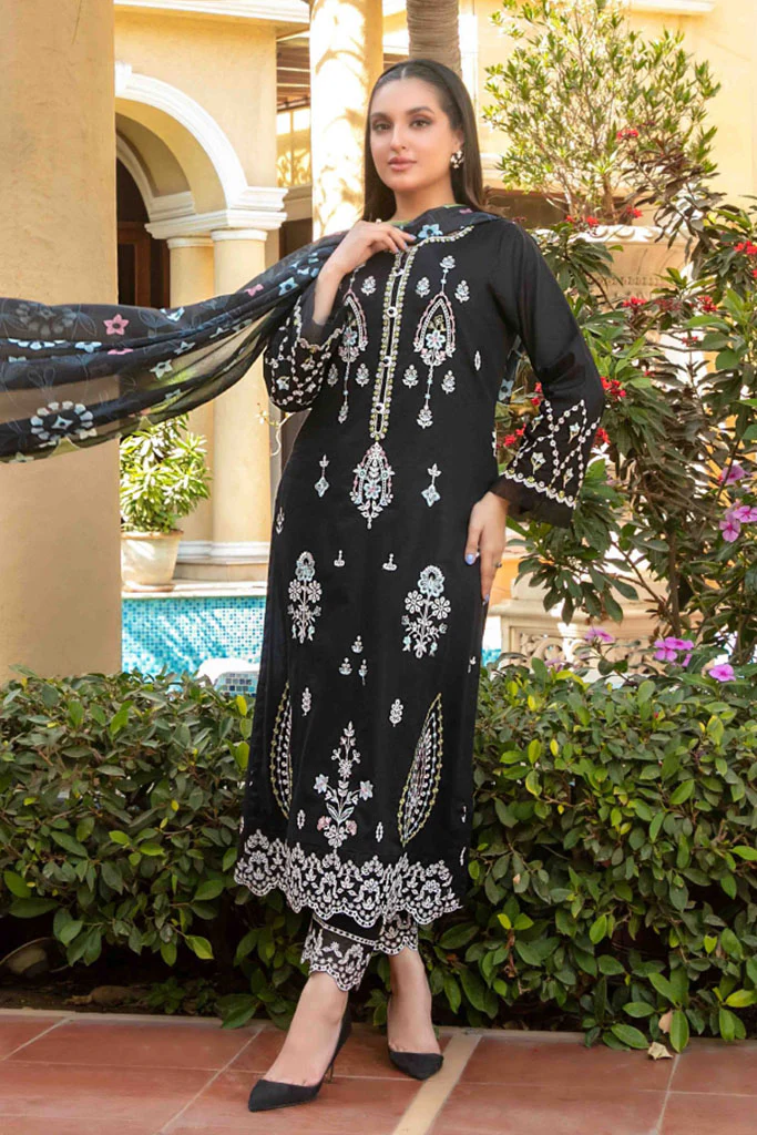 Zimmel By Tawakkal Semi Stitched 3 Piece Lawn Premium Eid Collection-D-1147 - Image 3