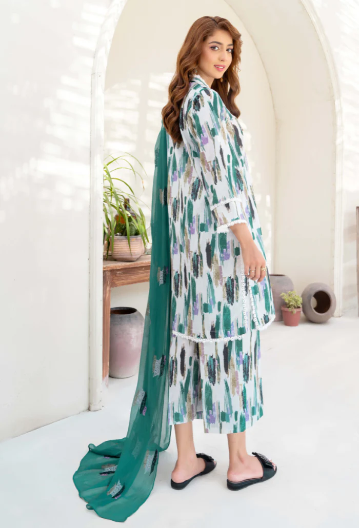Ziva By Humdum Stitched 3 Piece Printed Lawn Suit-D03 - Image 2