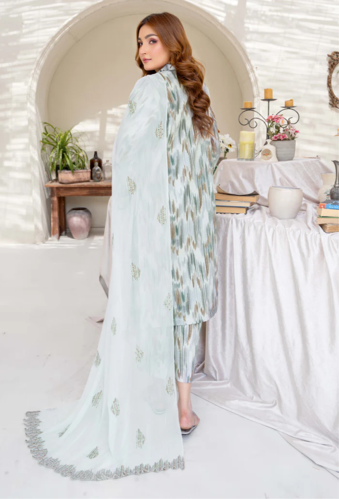 Ziva By Humdum Stitched 3 Piece Printed Lawn Suit-D07 - Image 3