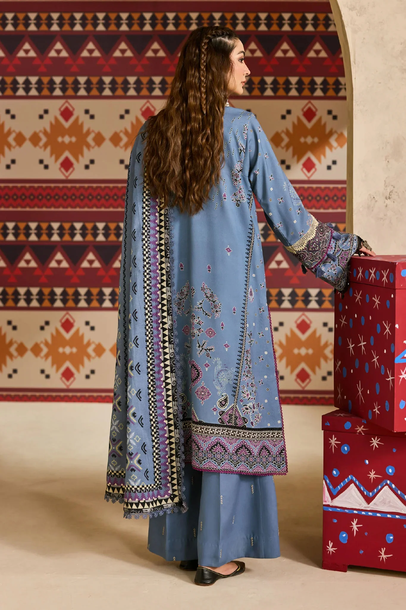 Zync One Nation By Florent Unstitched 3 Piece Winter Vol-01 Suit-FL-06-A - Image 3