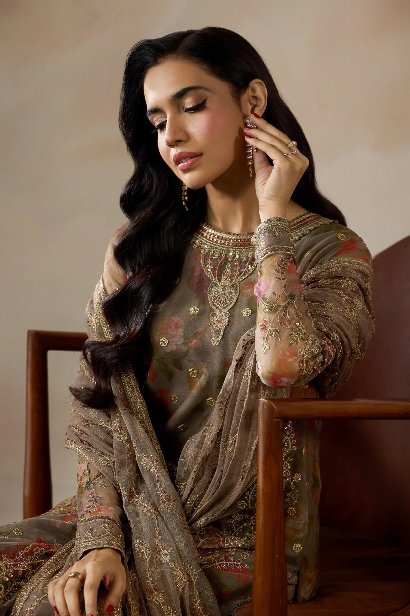 Fasana By Zarif Unstitched 3 Piece Printed & Emb Luxury Formals Suit-ZRF-PE-02 DILAAB - Image 2