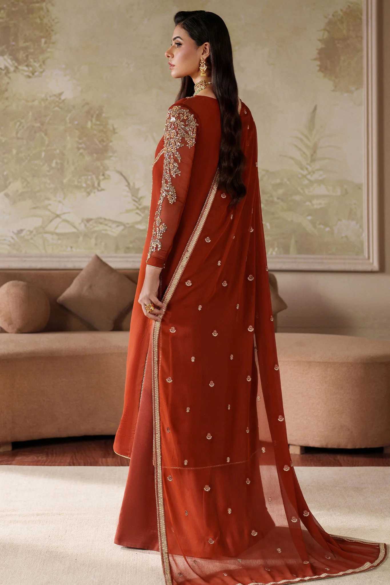 Saheera By Zarif Unstitched 3 Piece Formals Suit-ZRF-ZHE-03-Farheen - Image 3