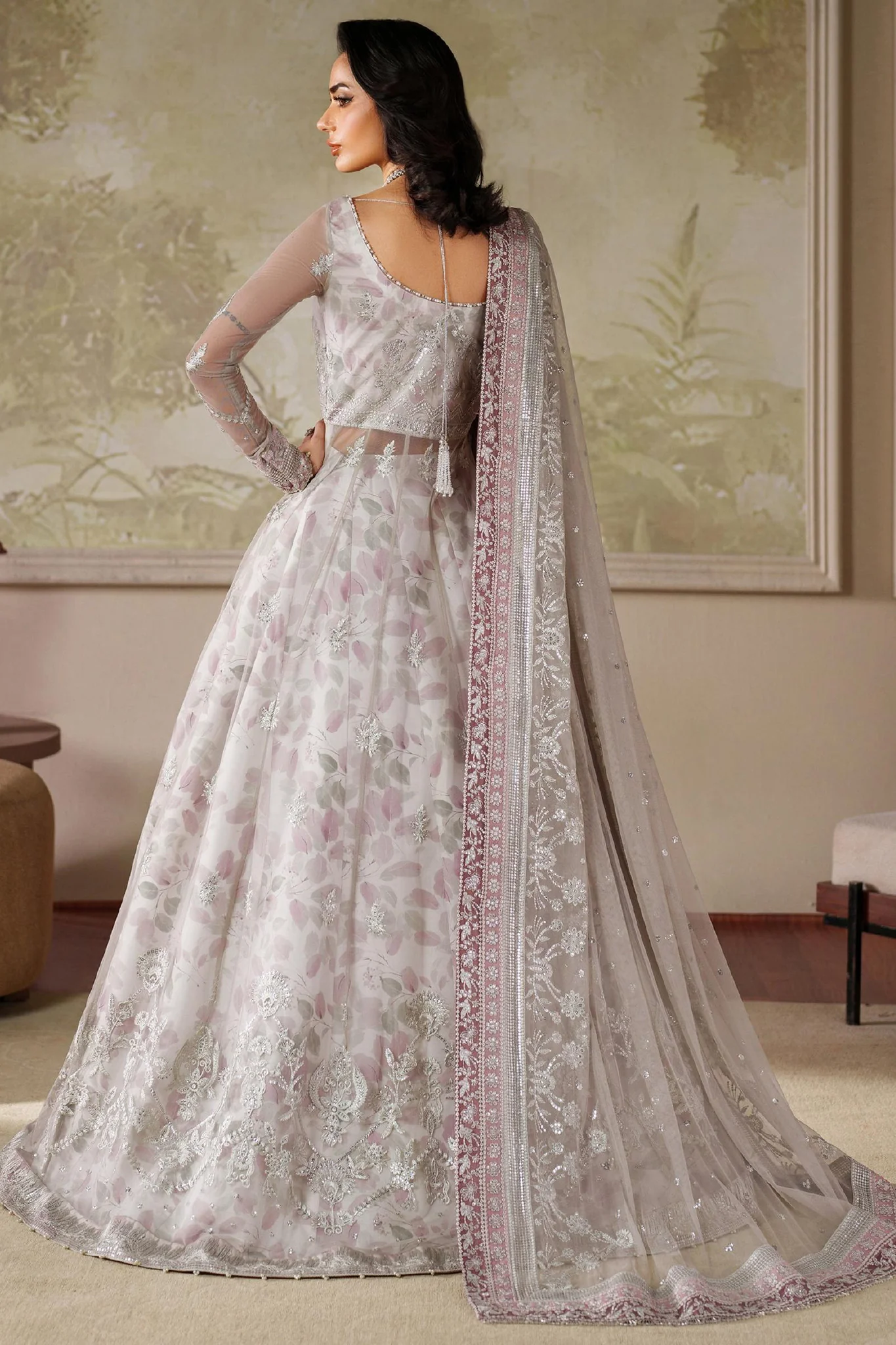 Zaneera by Zarif Unstitched 3 Piece Printed & Emb Formals Suit-Zrf-Zpe-01-Anairah - Image 3
