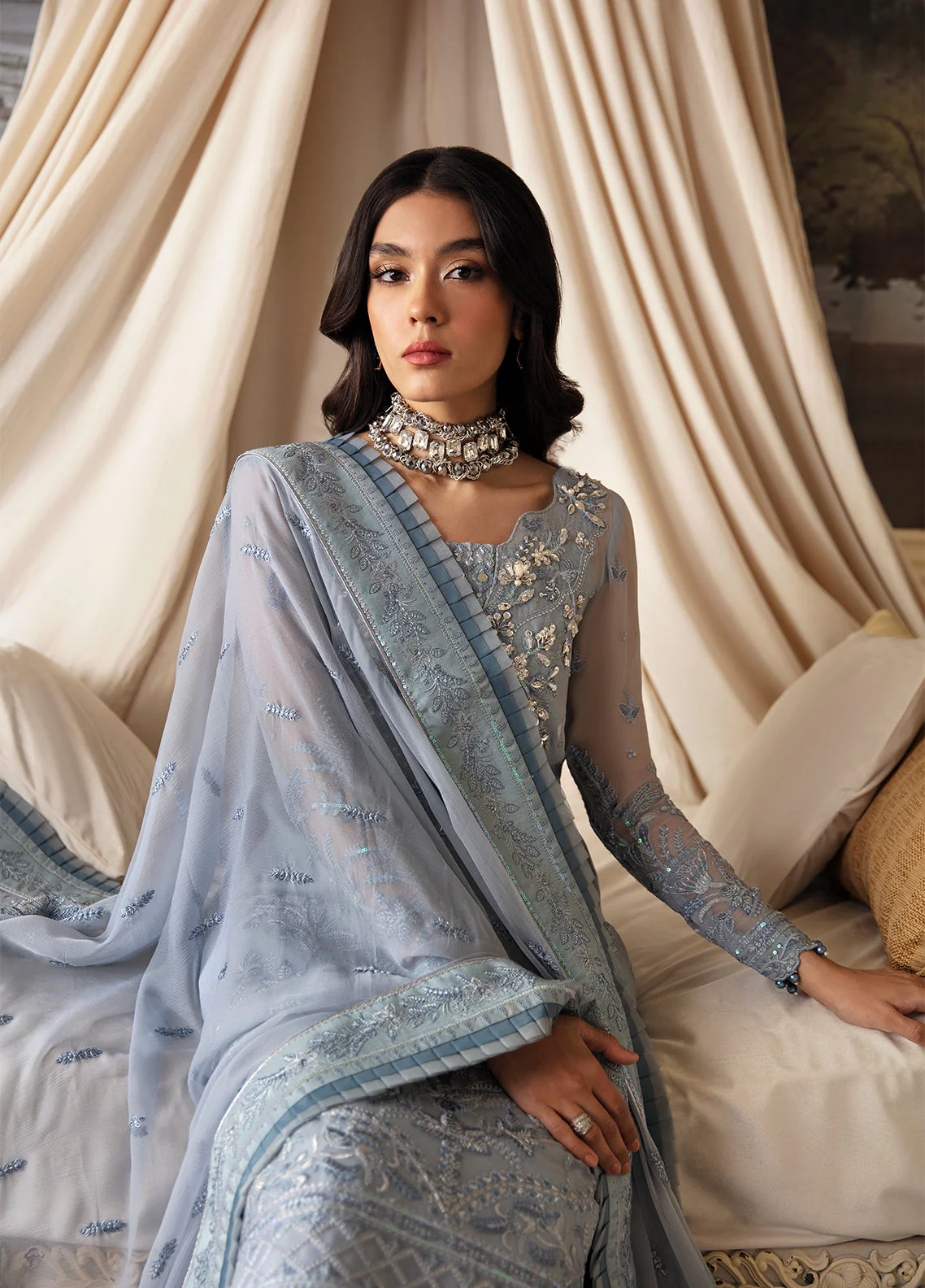 Gulaal Unstitched 3 Piece Emb Chiffon Vol-02 Suit-Zuria - Image 8